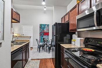 Sleek black appliances